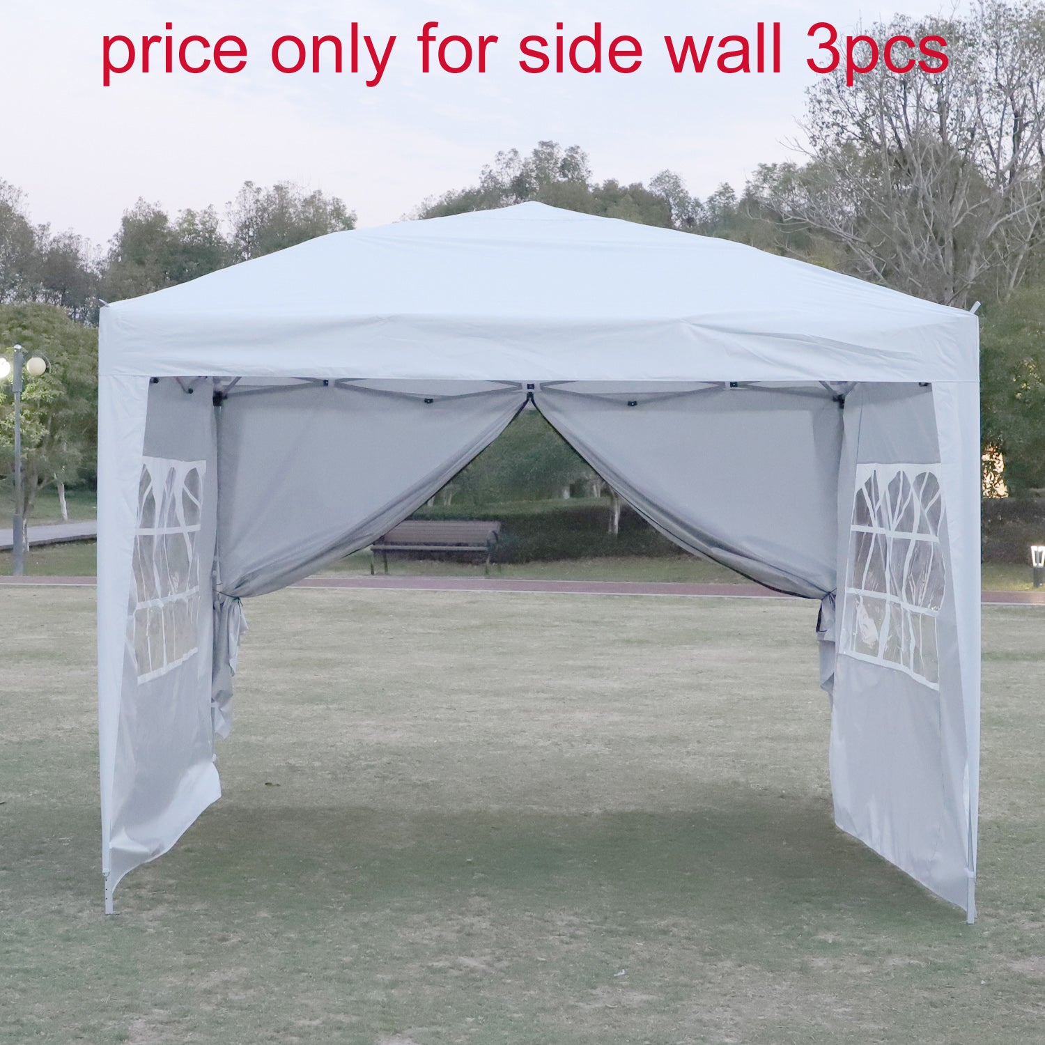 Canopy Sidewall For 10X10Ft Pop Up Canopy Tent, 3 Pack Sunwall, 2Pcs With Windows,1Pcs Without Windows.White White Polyester