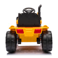 12V Kids Ride On Tractor Electric Excavator Battery Powered Motorized Car For Kids Ages 3 6, With Front Loader, Digging Handle, Remote Control, & Bright Headlight, Yellow Yellow Polyvinyl Chloride