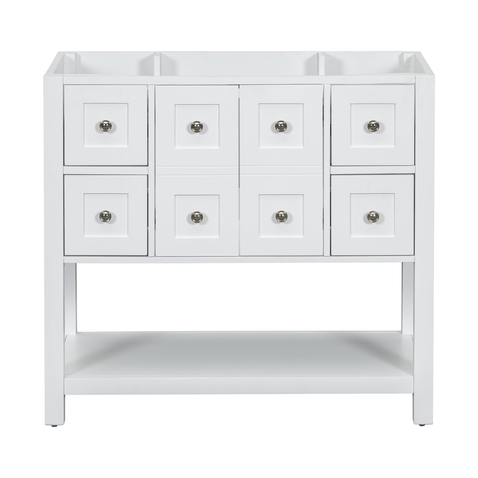 36'' Bathroom Vanity Without Sink,Free Standing Vanity Set With 4 Drawers& Soft Closing Doors,Solid Wood Frame Bathroom Storage Cabinet Only 4 White 2 2 Adjustable Hinges Bathroom Freestanding Solid Wood Mdf Painted