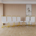 Modern Dining Chairs,Pu Faux Leather High Back Upholstered Side Chair With C Shaped Tube. Plating Golden Metal Legs For Dining Room Kitchen Vanity Patio Club Guest Office Chair Set Of 2 White Pu White Kitchen Dining Chairs Foam Pu