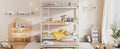 Metal Twin Size Triple Bunk Bed With Trundle, White Antique White Metal