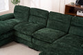 U Shaped Profile Sofa, Including Two Single Seats And Two Chaise, Modular Sofa, Chenille Sofa,Green Green Foam Polyester 4 Seat
