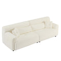 111.81'' Soft Thick Fuzzy Faux Rabbit Fur Couch Sofa ,Luxury Cute Cozy Furry Couch,Plush Warm Fleece Fluffy Ultra Soft Fabric Sofa,Beige. Beige Faux Fur