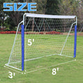 Kids Soccer Goals For Backyard Portable Youth Soccer Goal With Net 8X5 Ft White Iron