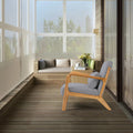 Leisure Chair With Solid Wood Armrest And Feet, Mid Century Modern Accent Sofa,1 Seat Light Gray Linen