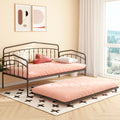 Fox Twin Daybed With Twin Trundle, Black Box Spring Not Required Twin Black Metal Bedroom Daybeds Metal