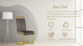Modern Dining Chairs,Pu Faux Leather High Back Upholstered Side Chair With C Shaped Tube. Plating Golden Metal Legs For Dining Room Kitchen Vanity Patio Club Guest Office Chair Set Of 2 Grey Pu Grey Kitchen Dining Chairs Foam Pu