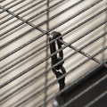 Pawhut Metal Small Animal Cage Rolling Big Ferret Cage, Chinchilla Cage, Sugar Glider Cage, With Hammock & 4 Tiers, Removable Tray, Gray Gray Steel