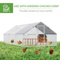 Pawhut Large Chicken Coop Metal Chicken Run With Waterproof And Anti Uv Cover, Spire Shaped Walk In Fence Cage Hen House For Outdoor And Yard Farm Use, 1