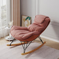 Leisure Sofa Single Rocking Chair, Light Luxury Sofa Chair, Balcony Leisure Area Single Chair, Comfortable And Characteristic Chair, Detachable And Washable Seat Cushion Color: Pink Pink Velvet