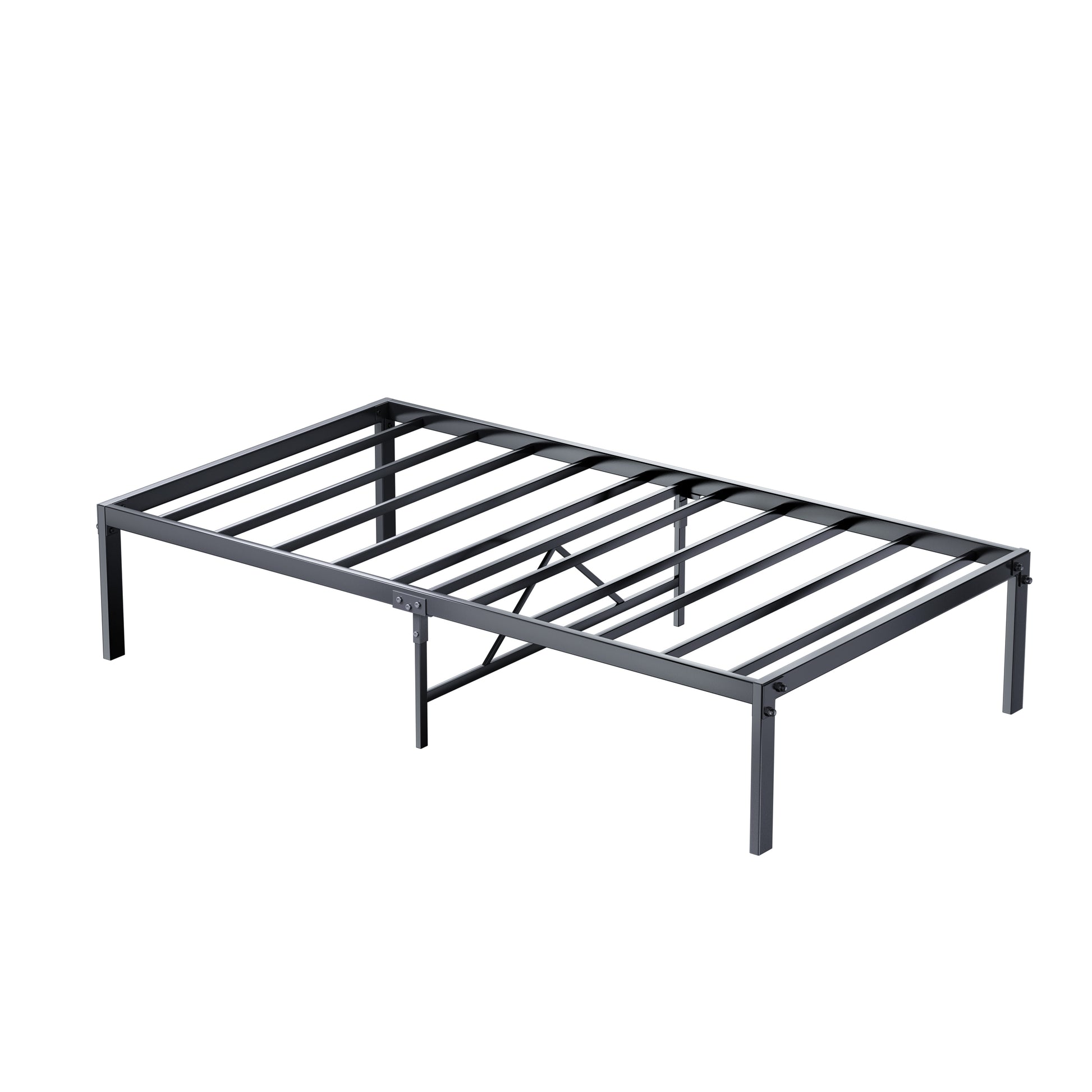 Metal Platform Bed Frame ,Sturdy Metal Frame, No Box Spring Needed Twin Twin Black Metal