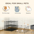 Pawhut 47 Panels Pet Playpen, Small Animal Playpen With Doors, Portable Metal Wire Yard Bunny Pen For Guinea Pigs, Chinchillas, 14