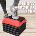 Height Adjustable Step Aerobics Platform Fitness Equipment Stepper Trainer Exercise Step Platform With 4 Riser Red Black Red Plastic