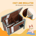 Pawhut Outdoor Cat House, Wooden Feral Cat House, All Around Foam Insulated Cat Shelter With Weatherproof Roof, Removable Floor, Openable Roof, Brown Brown Wood