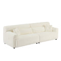 111.81'' Soft Thick Fuzzy Faux Rabbit Fur Couch Sofa ,Luxury Cute Cozy Furry Couch,Plush Warm Fleece Fluffy Ultra Soft Fabric Sofa,Beige. Beige Faux Fur