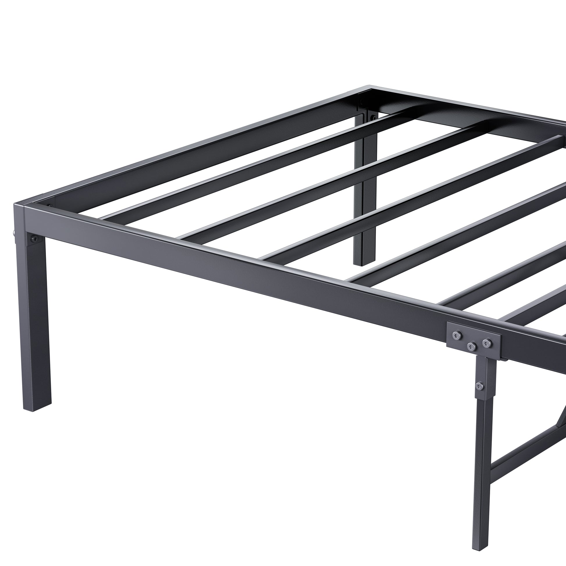 Metal Platform Bed Frame ,Sturdy Metal Frame, No Box Spring Needed Twin Twin Black Metal