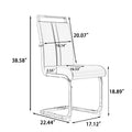 Modern Dining Chairs,Pu Faux Leather High Back Upholstered Side Chair With C Shaped Tube. Plating Golden Metal Legs For Dining Room Kitchen Vanity Patio Club Guest Office Chair Set Of 4 Grey Pu Grey Kitchen Dining Chairs Foam Pu