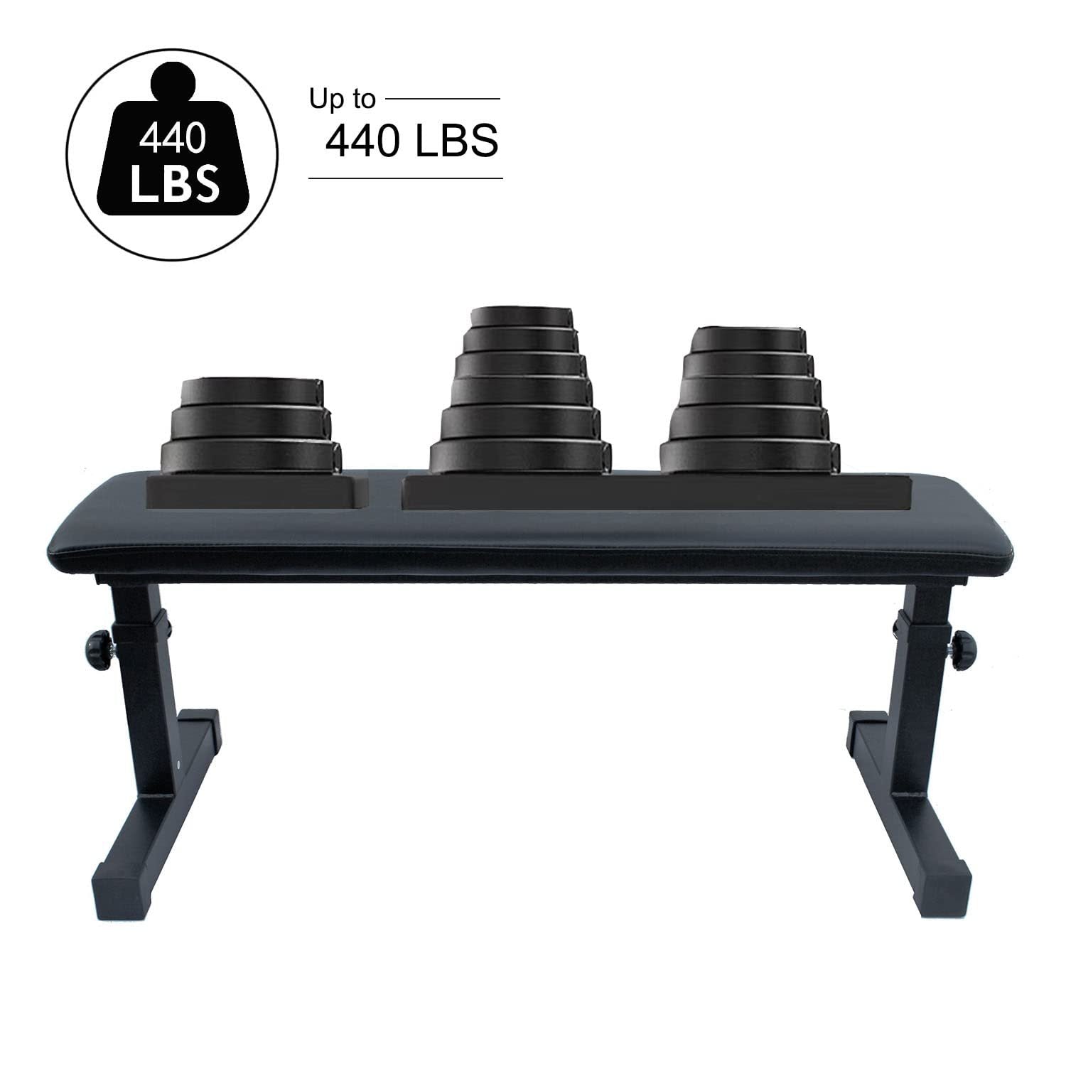 Flat Weight Bench Home Dumbbell Stool Home Fitness Strength Training Bench Comfortable Design Indoor Fitness Black Portable Gym Muscle Building Steel