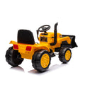 12V Kids Ride On Tractor Electric Excavator Battery Powered Motorized Car For Kids Ages 3 6, With Front Loader, Digging Handle, Remote Control, & Bright Headlight, Yellow Yellow Polyvinyl Chloride