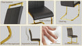 Modern Dining Chairs,Pu Faux Leather High Back Upholstered Side Chair With C Shaped Tube. Plating Golden Metal Legs For Dining Room Kitchen Vanity Patio Club Guest Office Chair Set Of 2 Grey Pu Grey Kitchen Dining Chairs Foam Pu