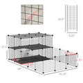 Pawhut 47 Panels Pet Playpen, Small Animal Playpen With Doors, Portable Metal Wire Yard Bunny Pen For Guinea Pigs, Chinchillas, 14