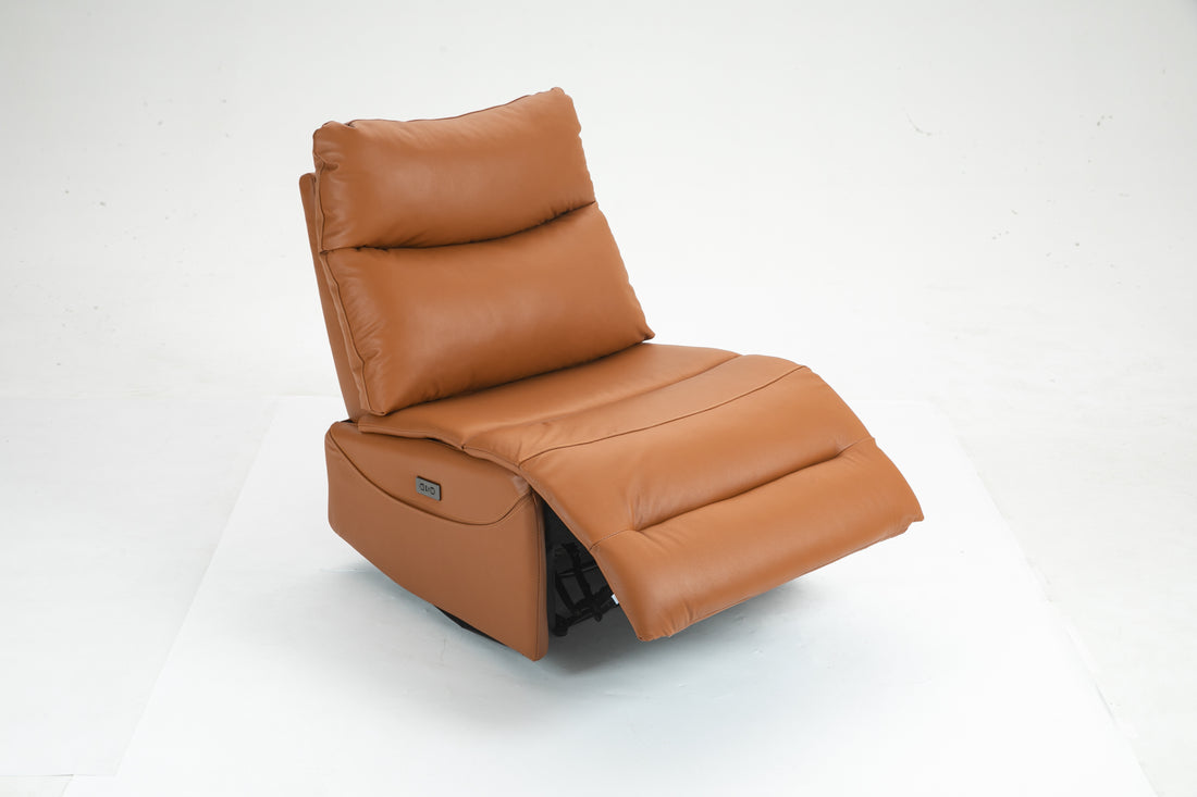 Lounge Chair Lift Chair Relax Sofa Chair Sitting Room Furniture Sitting Room Power Supply Elderly Electric Lounge Chair Orange Leather