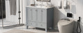 36'' Bathroom Vanity With Resin Sink Combo,Solid Wood Frame Bathroom Storage Cabinet, Freestanding Vanity Set With 4 Soft Closing Doors& 2 Drawers Same As Sw000124Aae Grey Bathroom Modern Solid Wood