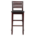 Barstool Withseat And Ladder Back, Espresso Brown Brown Wood Fabric