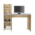 Writing Desk, Four Shelves, White Pine Multicolor Particle Board Particle Board