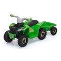 6V Kids Electric Atv, Toddler Ride On Car With Trailer, Music, Bluetooth And Power Display For Boys And Girls, Green Green Polypropylene