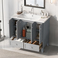 36'' Bathroom Vanity With Resin Sink Combo,Solid Wood Frame Bathroom Storage Cabinet, Freestanding Vanity Set With 4 Soft Closing Doors& 2 Drawers Same As Sw000124Aae Grey Bathroom Modern Solid Wood