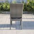 Balcones Outdoor Wicker Dining Chairs With Cushions, Set Of 8, Gray Dark Gray Gray Aluminium Wicker