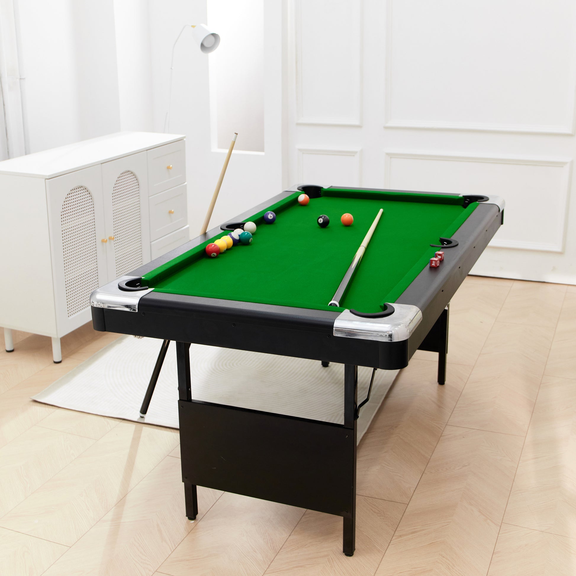 6Ft Billiard Table,6Ft Game Table, Billiards, Pool Table, Children'S Billiard Table, Children'S Pool Table, Family Game Table, Table Pool, Indooor Game, Home Used Pool Table, Ball Game, Family Game Black Without Foldable Dining Room American