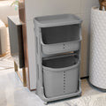 Laundry Basket Plastic Hamper 2 Tier Storage Sorter Hampers With Wheels For Kitchen Bedroom Bathroom Free Standing Storage Baskets Gray Gray Plastic