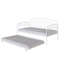 Fox Twin Daybed With Twin Trundle, White Box Spring Not Required Twin White Metal Bedroom Daybeds Metal