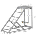 Pawhut Chicken Activity Play For Healthy & Happy Animals, Swing Set With Chicken Perches & Hen Ladder, Chicken Coop Toy, Gray Gray Wood