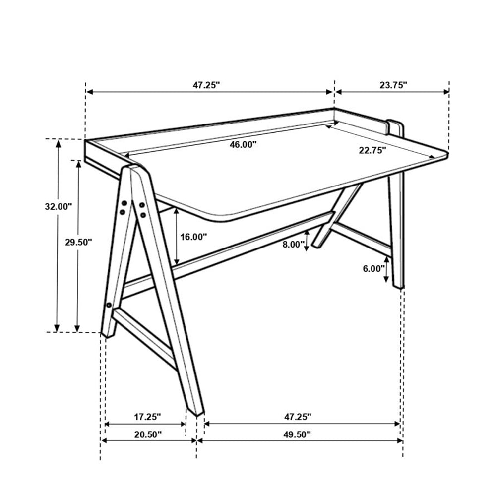 Writing Desk With Usb Ports In Walnut And Black Walnut Black Writting Desk Rectangular Rubber Wood