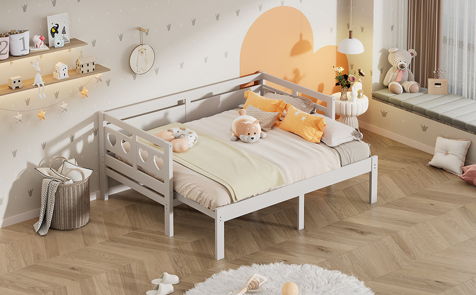 Twin Extending Daybed With Trundle, Wooden Daybed, White Twin White Solid Wood Mdf