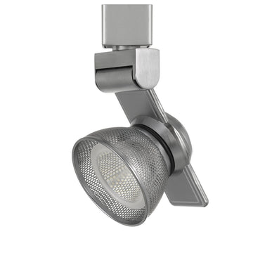 12W Integrated Led Metal Track Fixture With Mesh Head, Silver Silver Metal