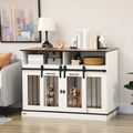 Pawhut Dog Crate Furniture For Large Dogs Or Double Dog Kennel For Small Dogs With Shelves, Sliding Doors, 47