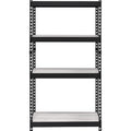 4 Tier Bookshelf With Mdf Adjustable Shelves, Black Black Metal & Wood