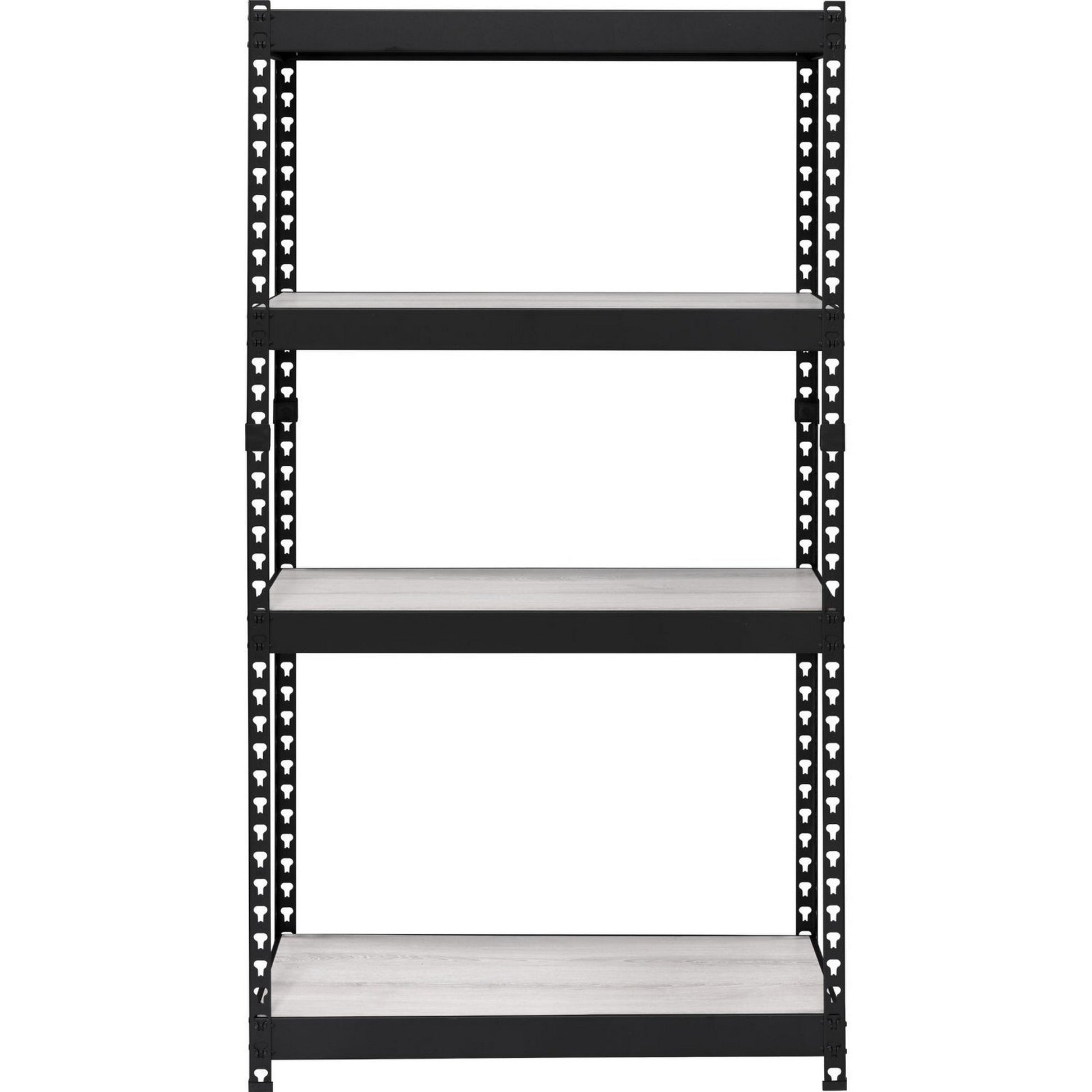 4 Tier Bookshelf With Mdf Adjustable Shelves, Black Black Metal & Wood