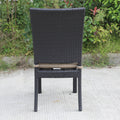 Balcones Outdoor Wicker Dining Chairs With Cushions, Set Of 8, Brown Chocolate Brown Aluminium Wicker