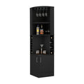 Wenzel 8 Bottle 2 Shelf Bar Cabinet Black Wengue 5 Or More Shelves Black Primary Living Space Open Storage Space Contemporary,Modern Particle Board