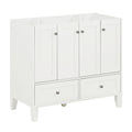 36'' Bathroom Vanity Without Countertop,Solid Wood Frame Bathroom Storage Cabinet Only, Freestanding Vanity With 4 Soft Closing Doors& 2 Drawers 2 White 4 5 Adjustable Shelves Freestanding Solid Wood Mdf Painted