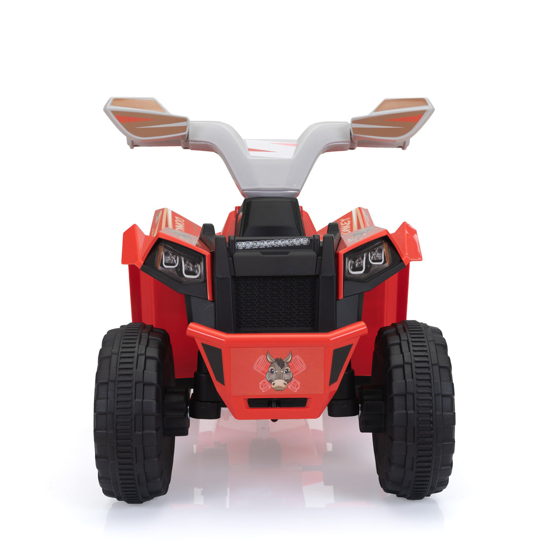 6V Kids Electric Atv, Toddler Ride On Car With Trailer, Music, Bluetooth And Power Display For Boys And Girls, Red White Polypropylene