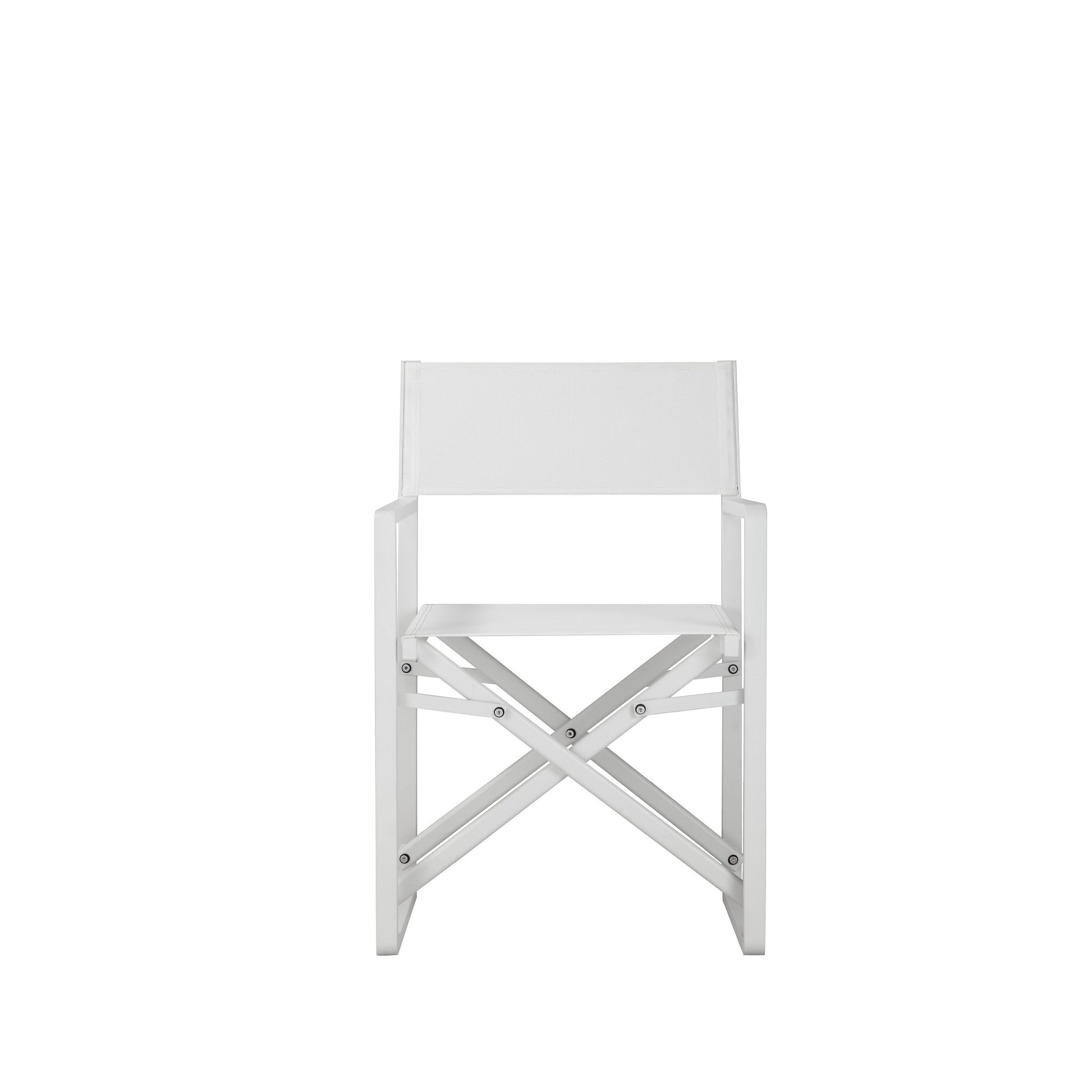 Keli 20 Inch Outdoor Armchair, Crisp White Finish, Foldable, Set Of 2 White Aluminum