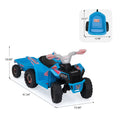 6V Kids Electric Atv, Toddler Ride On Car With Trailer, Music, Bluetooth And Power Display For Boys And Girls, Blue Blue Polypropylene