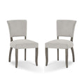 20 Inch Upholstered Solid Timber Flared Dining Chair, Set Of 2, Light Gray Gray Wood Fabric