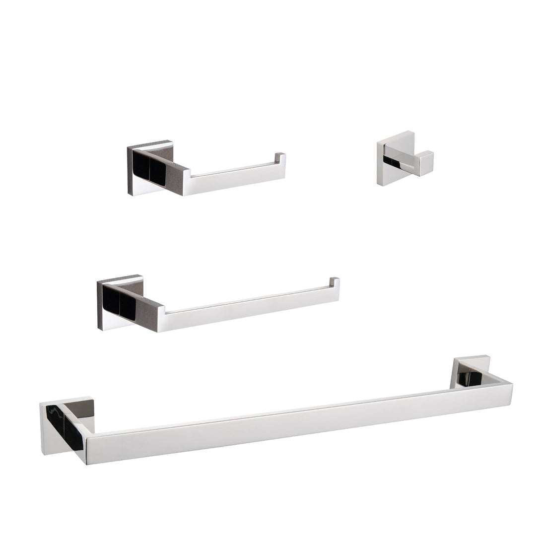 4 Piece Bathroom Hardware Set Chrome Stainless Steel